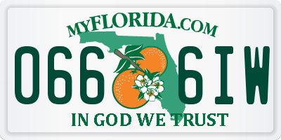 FL license plate 0666IW