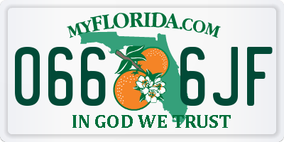 FL license plate 0666JF