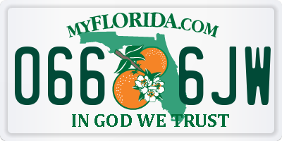 FL license plate 0666JW
