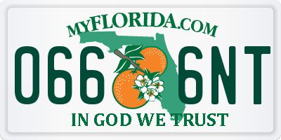 FL license plate 0666NT