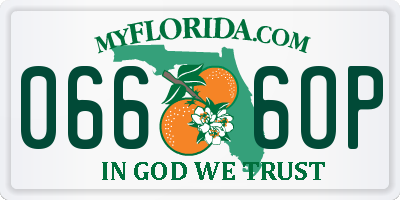 FL license plate 0666OP