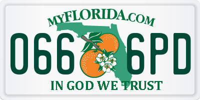 FL license plate 0666PD