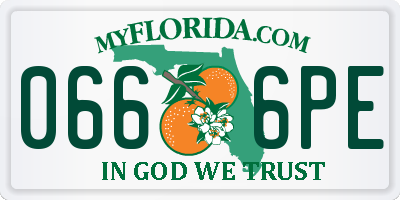 FL license plate 0666PE