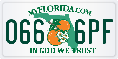 FL license plate 0666PF