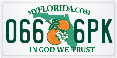 FL license plate 0666PK