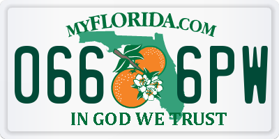 FL license plate 0666PW