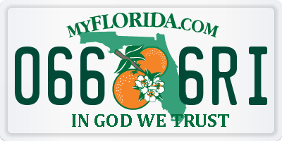 FL license plate 0666RI
