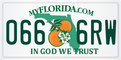 FL license plate 0666RW