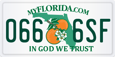 FL license plate 0666SF
