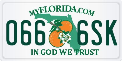 FL license plate 0666SK