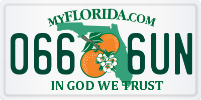 FL license plate 0666UN