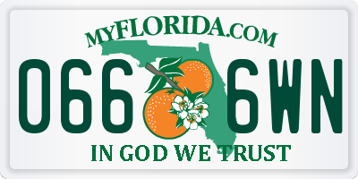 FL license plate 0666WN