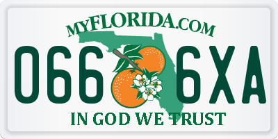 FL license plate 0666XA