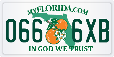 FL license plate 0666XB