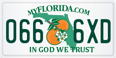 FL license plate 0666XD