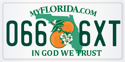 FL license plate 0666XT