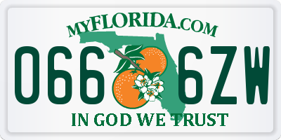 FL license plate 0666ZW