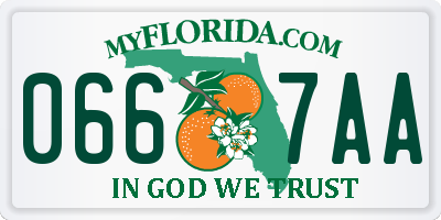 FL license plate 0667AA