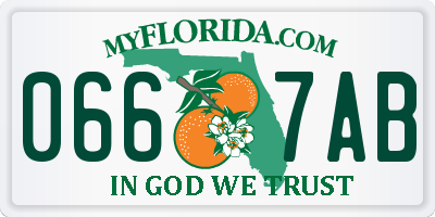 FL license plate 0667AB