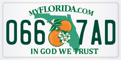 FL license plate 0667AD