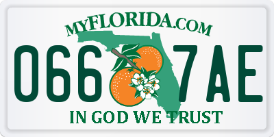 FL license plate 0667AE