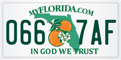 FL license plate 0667AF