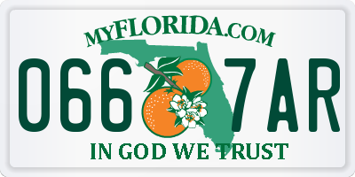 FL license plate 0667AR