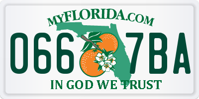 FL license plate 0667BA