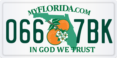 FL license plate 0667BK