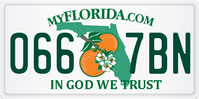 FL license plate 0667BN