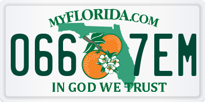 FL license plate 0667EM