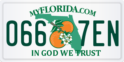FL license plate 0667EN