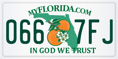 FL license plate 0667FJ