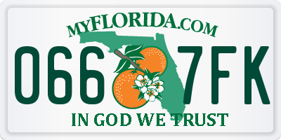 FL license plate 0667FK
