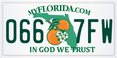 FL license plate 0667FW
