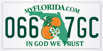 FL license plate 0667GC