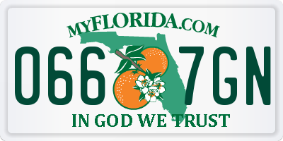 FL license plate 0667GN