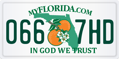 FL license plate 0667HD