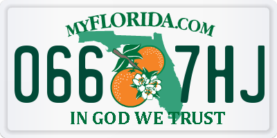 FL license plate 0667HJ