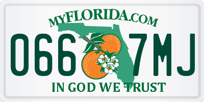 FL license plate 0667MJ