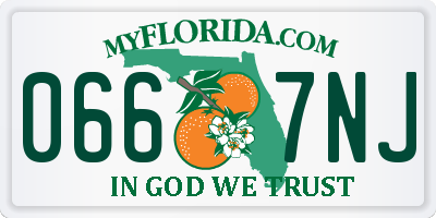 FL license plate 0667NJ