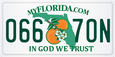 FL license plate 0667ON