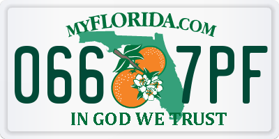 FL license plate 0667PF