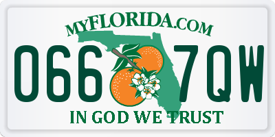 FL license plate 0667QW