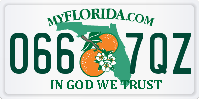 FL license plate 0667QZ