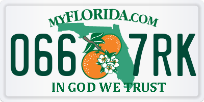 FL license plate 0667RK