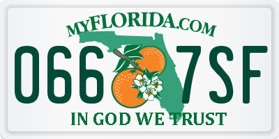 FL license plate 0667SF
