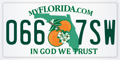 FL license plate 0667SW