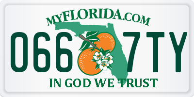 FL license plate 0667TY