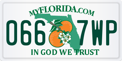 FL license plate 0667WP